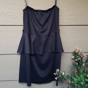 DEB black strapless peplum dress 2x